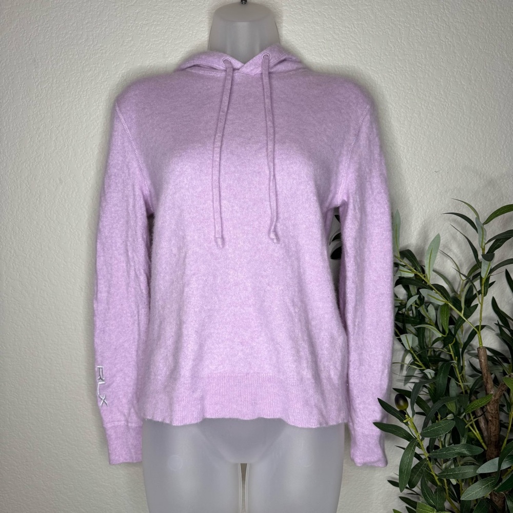RLX‎ Ralph Lauren 100% Cashmere Hoodie Sweater Women’s Small Lavender Purple